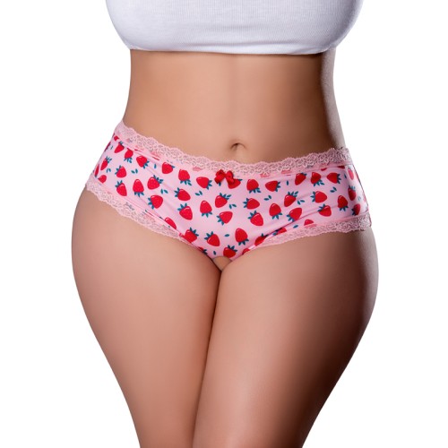 Shorts Crotchless Sweet Treats con Lubricante Fresa Tamaño Reina