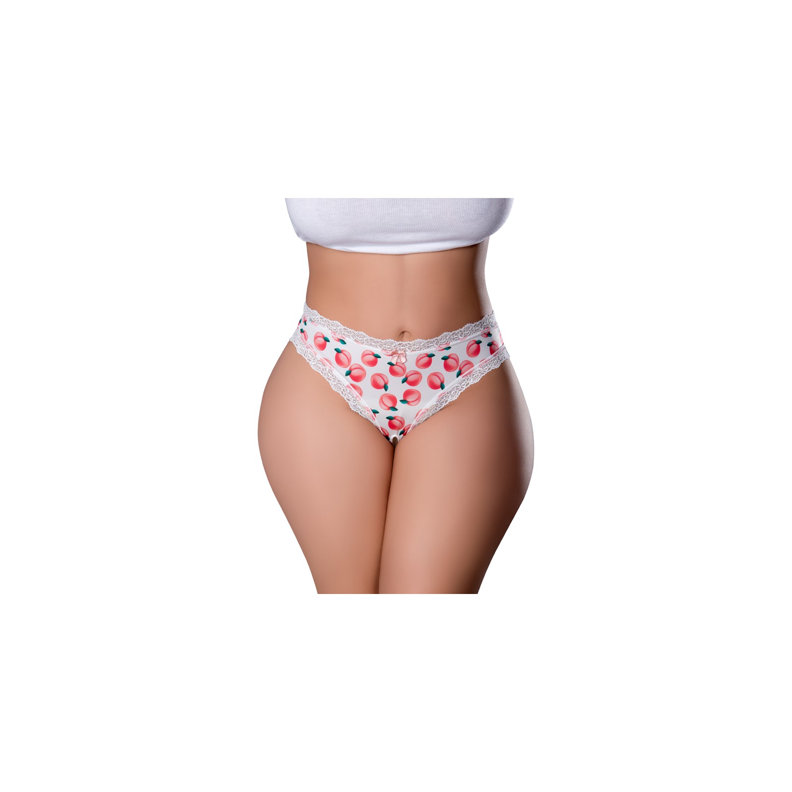 Tanga Crotchless de Seda Mágica con Lubricante Comestible - Talla Queen