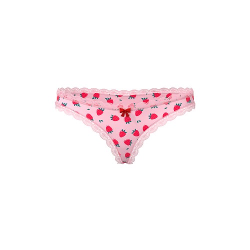 Tanga Crotchless Sweet Treats con Lubricante