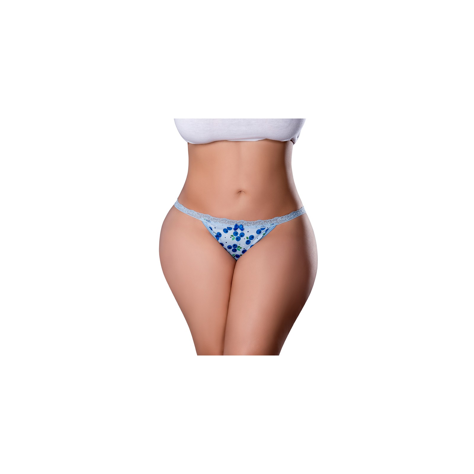 Magic Silk Blueberry Crotchless Panty with Lube for Queen Size