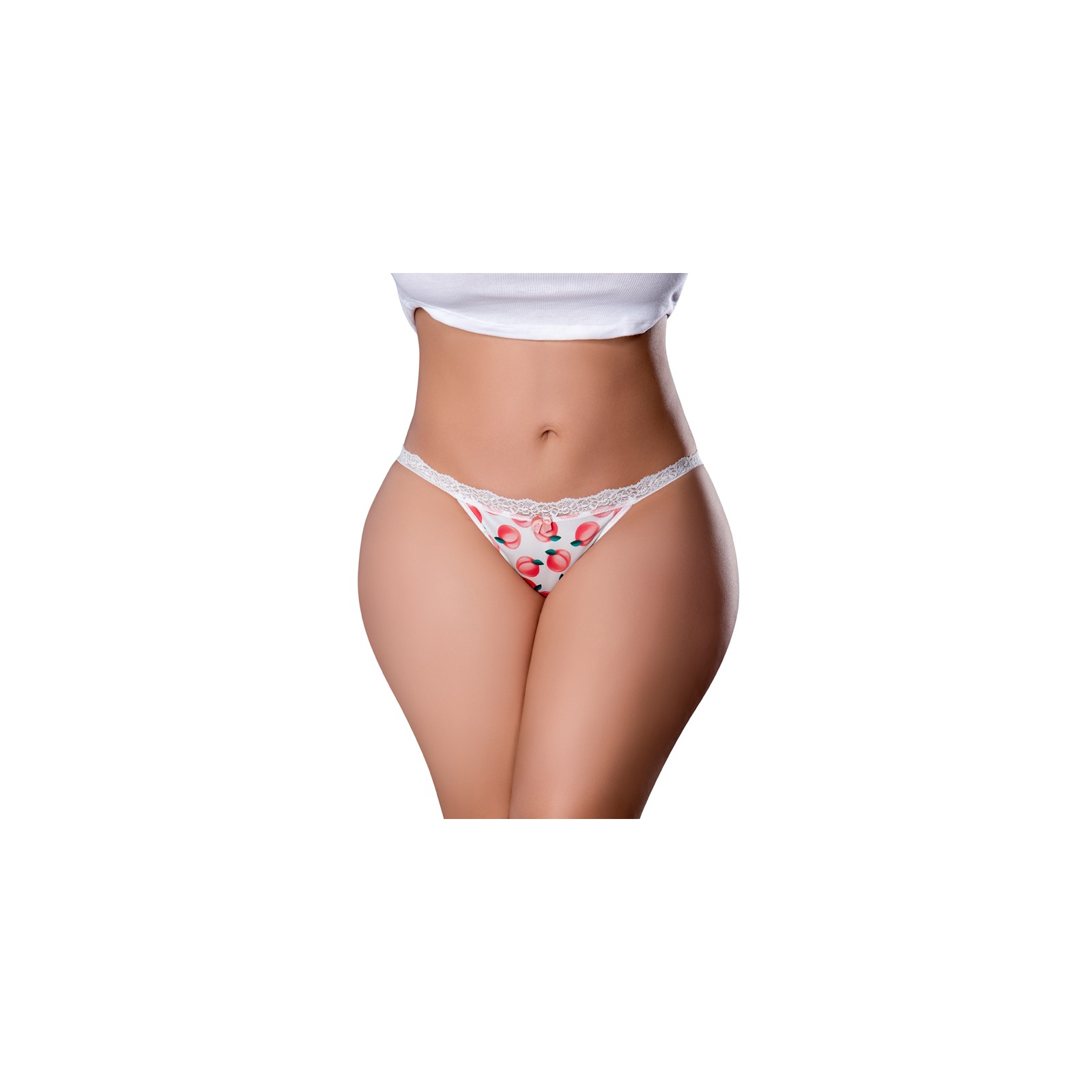 Magic Silk Sweet Treats Tanga Crotchless con Lubricante Durazno Talla Reina