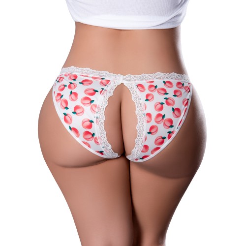 Magic Silk Sweet Treats Tanga Crotchless con Lubricante Durazno Talla Reina