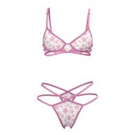 Conjunto Floral de Bra y Thong Magic Silk Daisy