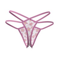 Magic Silk Daisy Split Crotch Thong S/M