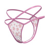 Magic Silk Daisy Split Crotch Thong L/XL