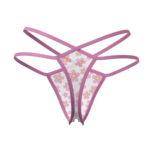 Magic Silk Daisy Split Crotch Thong L/XL