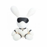 Shots Rabbit Bondage Velvet Stuffy Large White - Fun and Playful