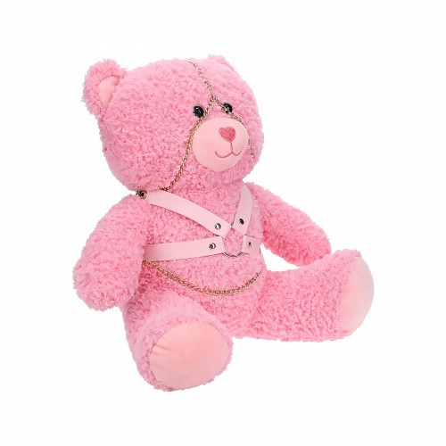 Shots Bear Bondage Fuzzy Stuffy Pink - Fun Bondage Play