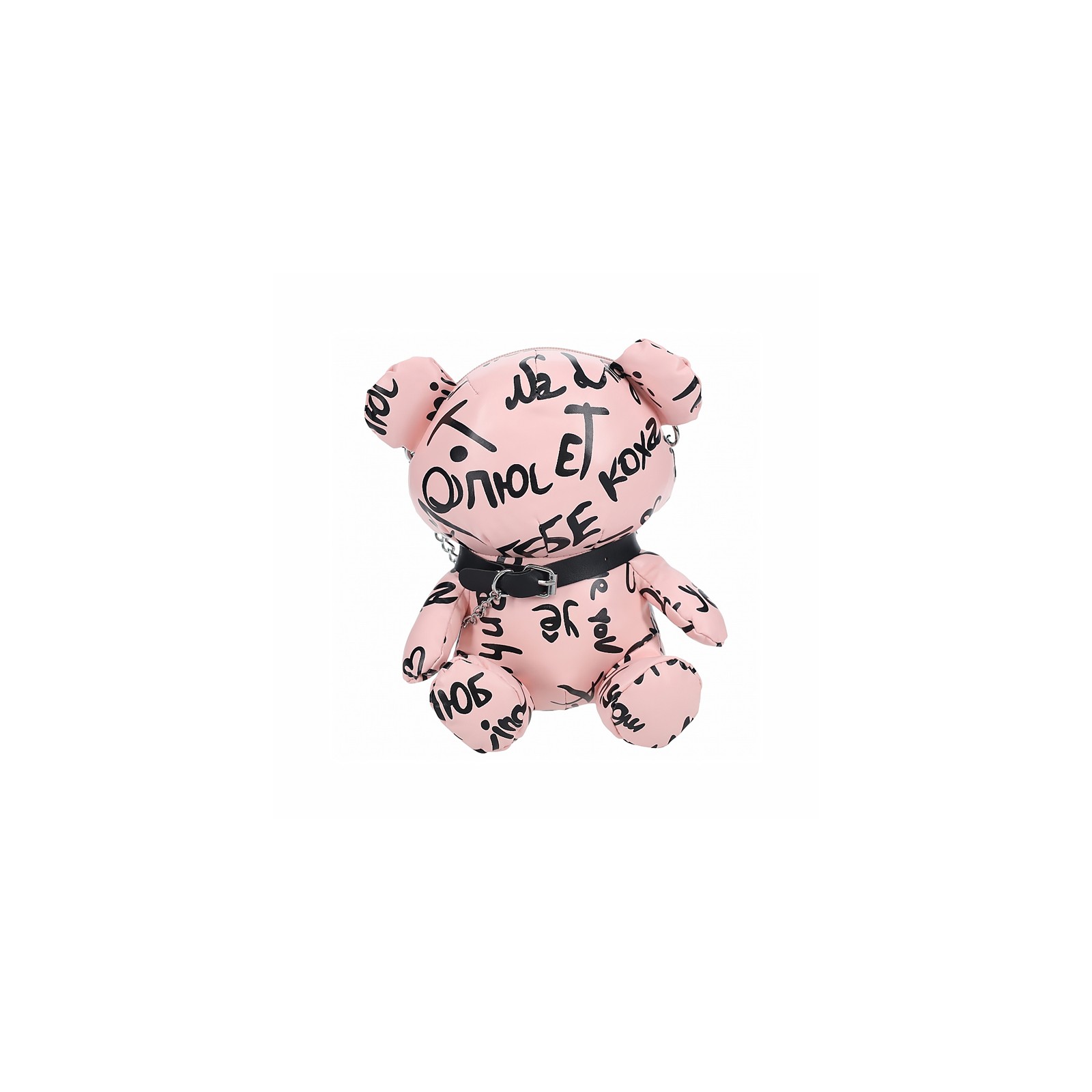 Shots Bear Bag Pleather Writing Pink | Stylish Accessory