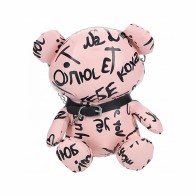 Shots Bear Bag Pleather Writing Pink | Stylish Accessory