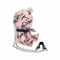 Shots Bear Bag Pleather Writing Pink | Stylish Accessory