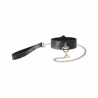 Ouch! International Florence Collection Collar with Leash Black