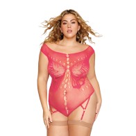 Dreamgirl Teddy de Red Mariposa con Tiras de Portagarrote Watermelon Talla Reina