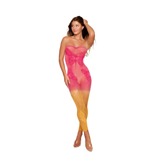 Dreamgirl Versatile Butterfly Fishnet Bodystocking Watermelon Mimosa - Seductive Lingerie