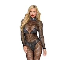 High Neck Fishnet Bodystocking