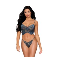 Dreamgirl Lace Bustier and G-String Twilight - Elegant Seduction