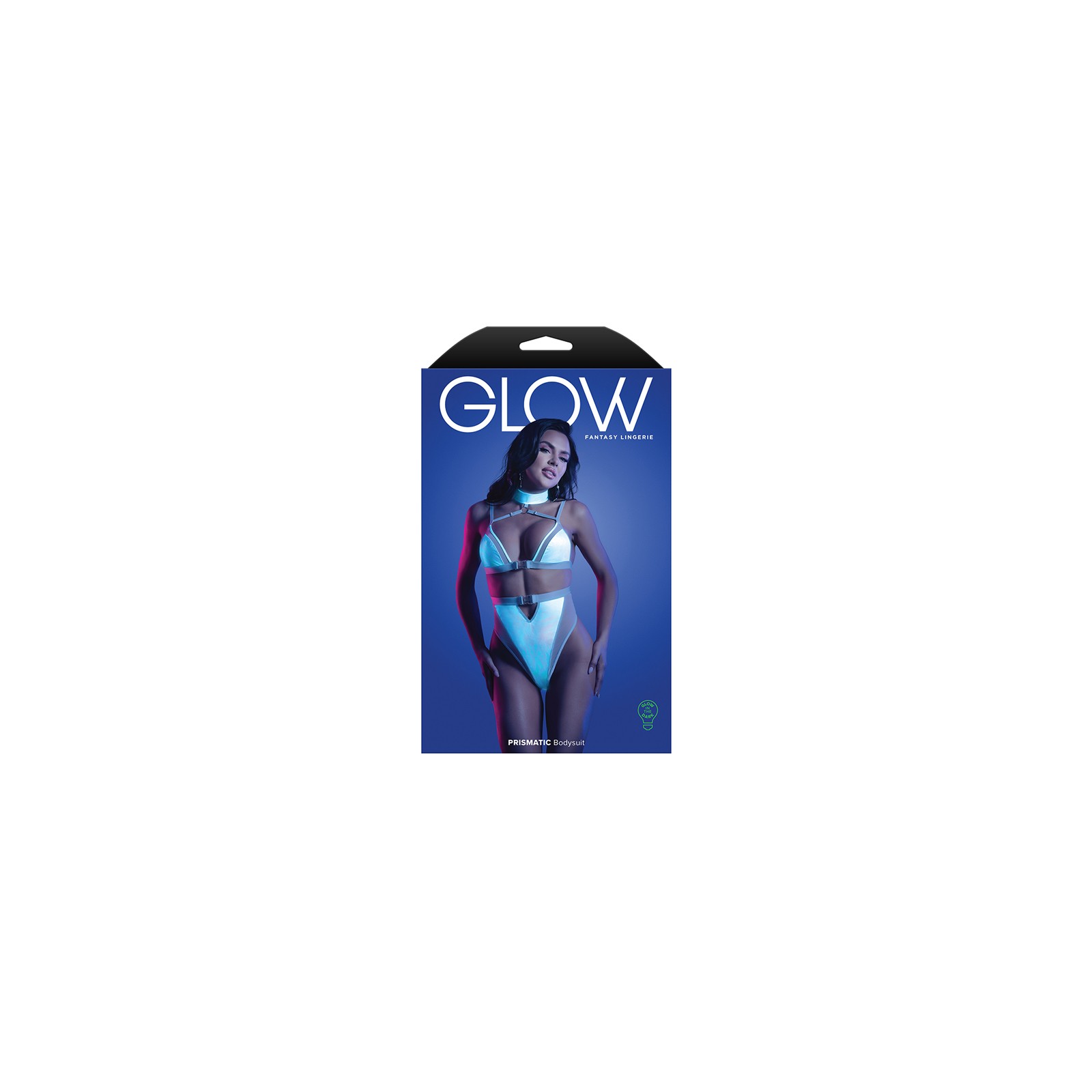 Fantasy Lingerie Glow Prismatic Harness Bodysuit S/M