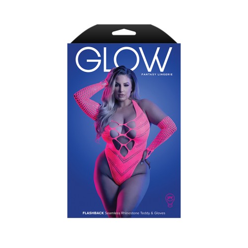 Conjunto de Teddy y Guantes Glow Flashback de Fantasy Lingerie