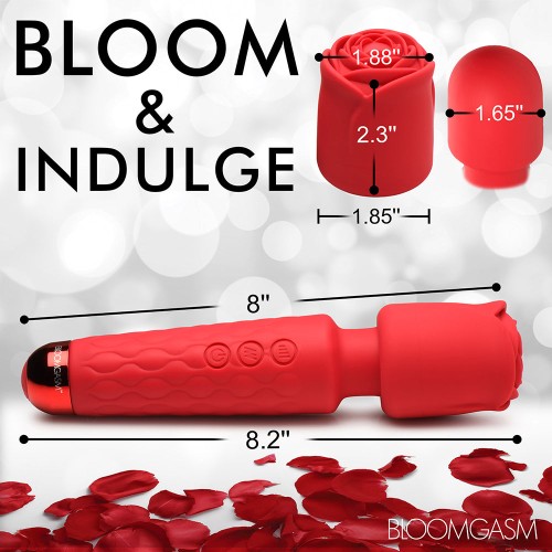 Bloomgasm Pleasure Rose 10X Silicone Wand with Rose Attachment for Intense Satisfaction