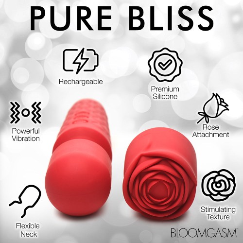 Bloomgasm Pleasure Rose 10X Silicone Wand with Rose Attachment for Intense Satisfaction