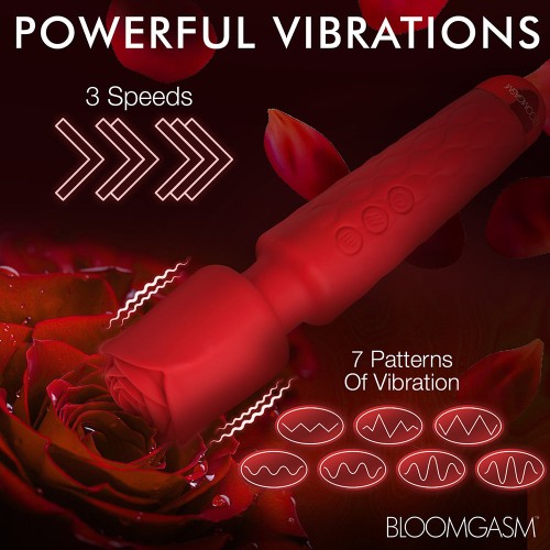 Bloomgasm Varita de Silicona 10X con Accesorio de Rosa para Satisfacción Intensa