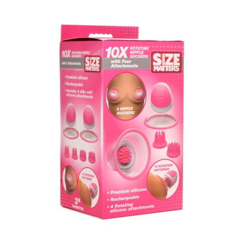 Chupadores de Pezones de Silicona Rotatorios 10X Size Matters para Placer