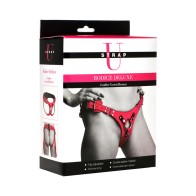 Strap U Deluxe Leather Corset Harness - Stylish Pink