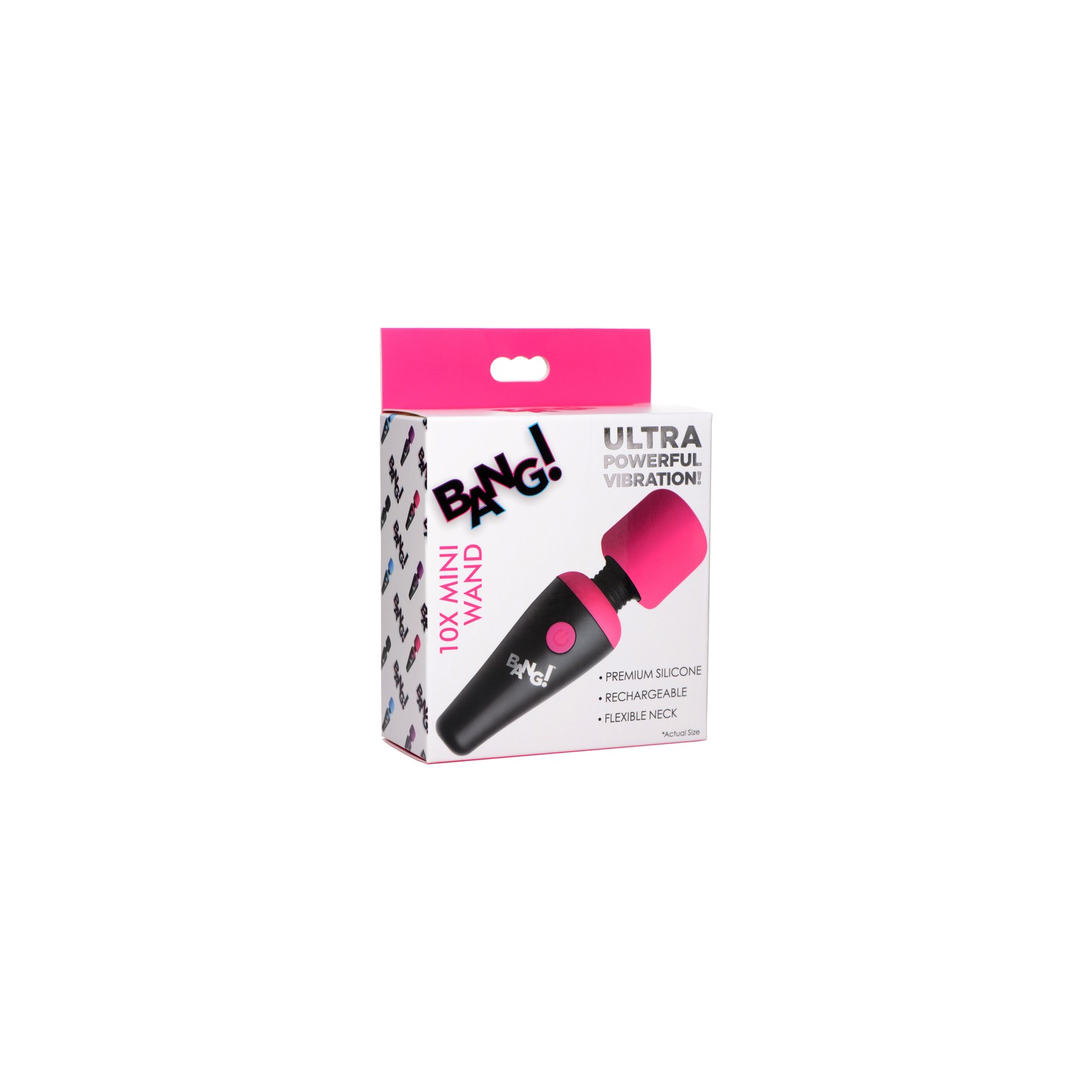 BANG! 10X Vibrating Mini Silicone Wand Pink