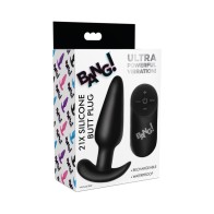 BANG! Plug Anal de Silicona Vibrante 21X con Control Remoto