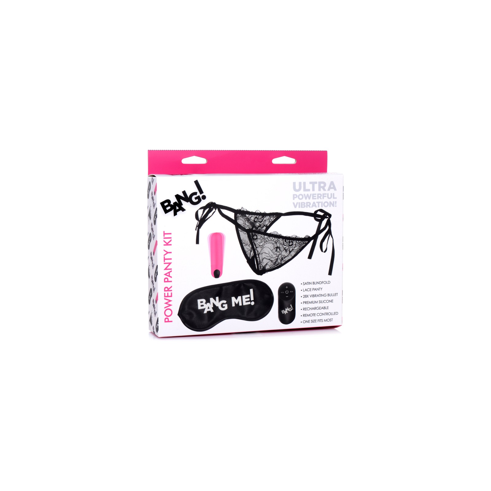 BANG! Power Panty Kit with Bullet and Blindfold Pink