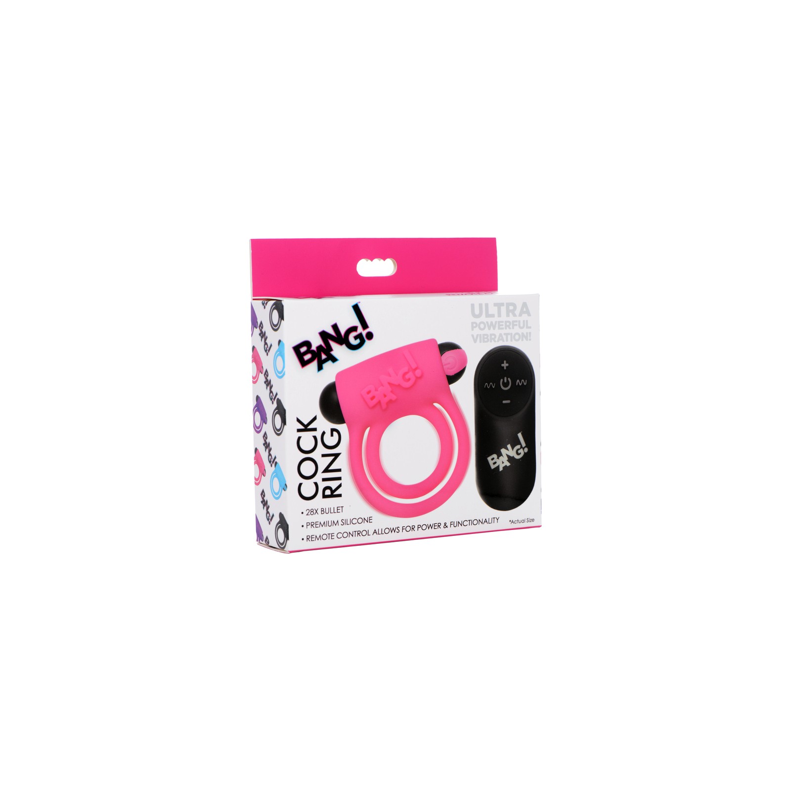 BANG Silicone Cock Ring Bullet Remote Control Pink