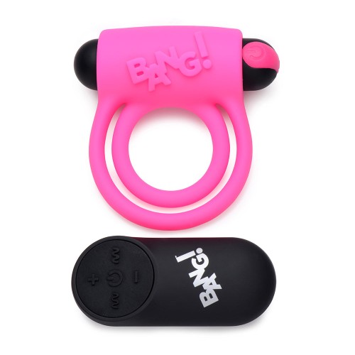 BANG Anillo de Silicone con Bullet y Control Remoto Rosa