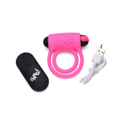 BANG Anillo de Silicone con Bullet y Control Remoto Rosa