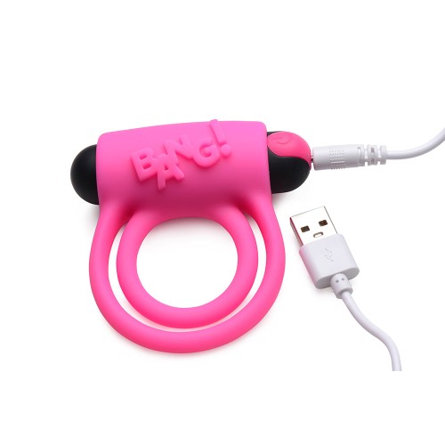 BANG Silicone Cock Ring Bullet Remote Control Pink