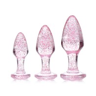 Set de Plug Anal Glitter Gem Rosa Booty Sparks