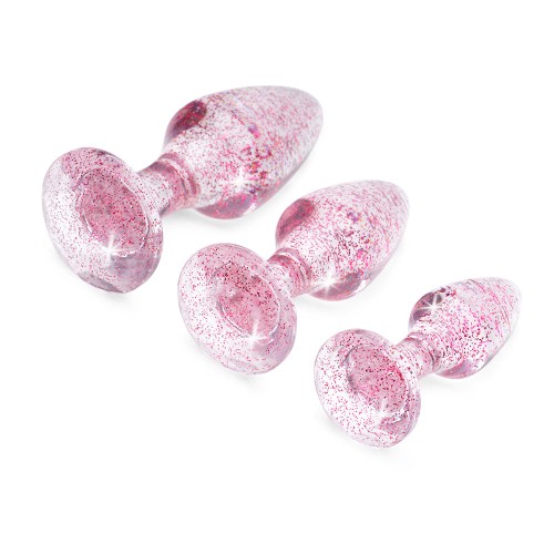 Set de Plug Anal Glitter Gem Rosa Booty Sparks