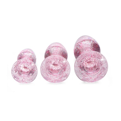 Set de Plug Anal Glitter Gem Rosa Booty Sparks