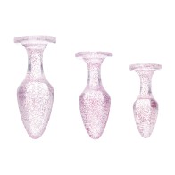 Set de Plug Anal Glitter Gem Rosa Booty Sparks