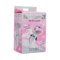 Plug Anal de Cristal con Gemas Rosadas Booty Sparks Pequeño