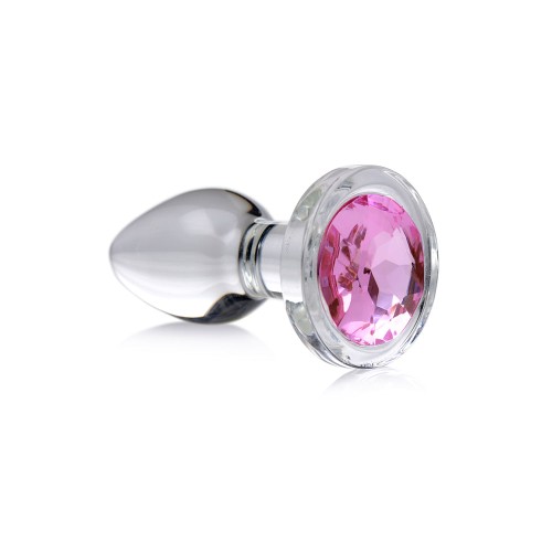 Plug Anal de Cristal con Gemas Rosadas Booty Sparks Pequeño