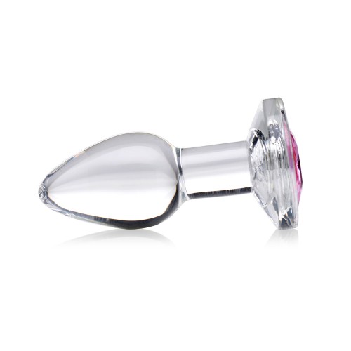 Plug Anal de Cristal con Gemas Rosadas Booty Sparks Pequeño