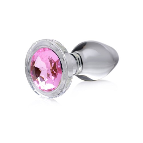 Plug Anal de Cristal con Gemas Rosadas Booty Sparks Pequeño