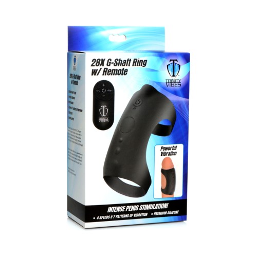 Trinity Men 28X G-Shaft Silicone Cock Ring with Remote Control