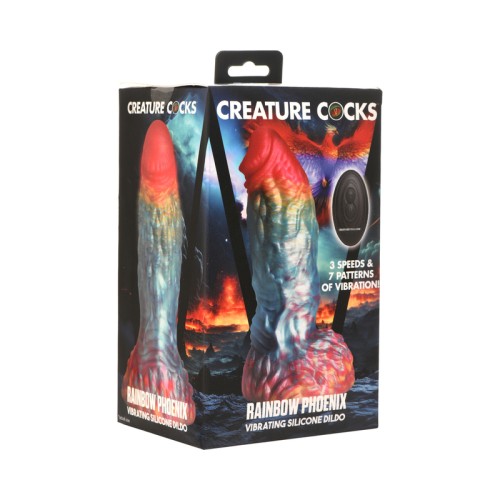 Dildo Vibrante de Silicona Phoenix Arcoíris de Creature Cocks