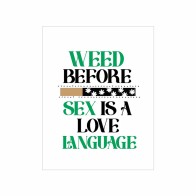 Weed Sex Love Language One Hitter Kard for Playful Connection