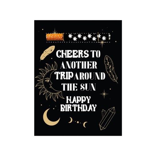 Celestial Birthday Greeting Card with One Hitter