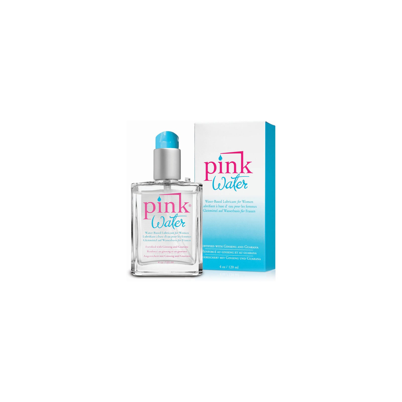 Lubricante a Base de Agua Pink Water 4 oz Botella de Vidrio