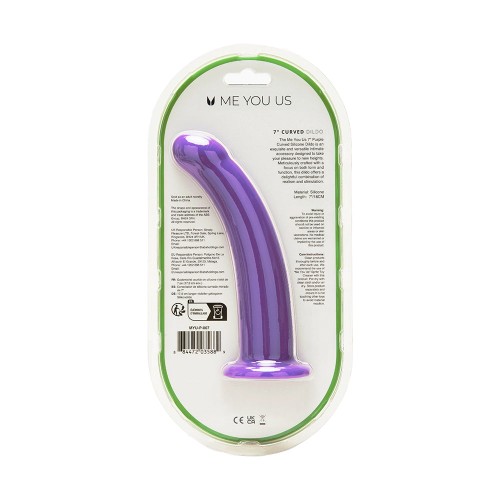 Me You Us 7 Curved Silicone Dildo Purple