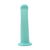 Me You Us Curved Silicone Dildo Aqua 7 in.