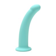 Me You Us Curved Silicone Dildo Aqua 7 in.